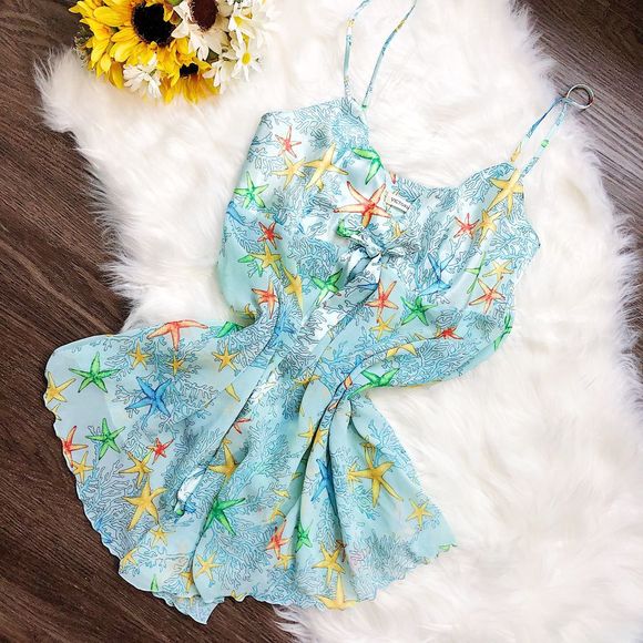 Victoria's Secret Other - VICTORIA'S SECRET BEACH PRINT VINTAGE 90s SLIP